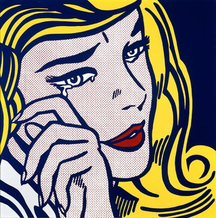 罗伊·利希滕斯坦 当代各类绘画作品 -  《哭泣的女孩,1964》