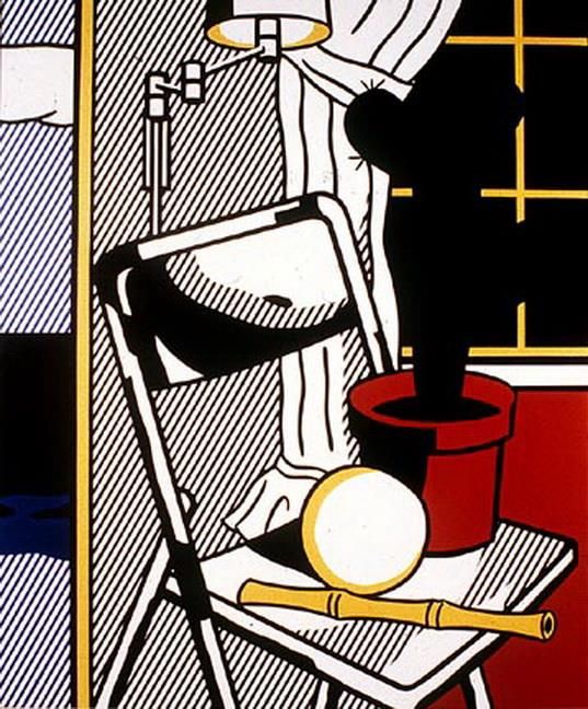 罗伊·利希滕斯坦 当代各类绘画作品 -  《室内有仙人掌,1978》