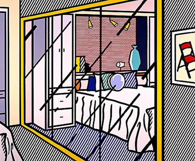 罗伊·利希滕斯坦 当代各类绘画作品 -  《带镜子衣柜的内部,1991》
