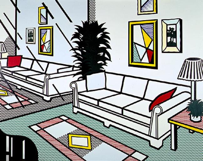 罗伊·利希滕斯坦作品《带镜面墙的室内,1991》