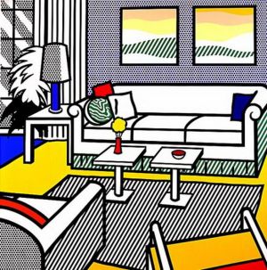 罗伊·利希滕斯坦的当代艺术作品《室内装饰着宁静的画作,1991》