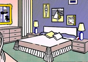 罗伊·利希滕斯坦的当代艺术作品《室内有睡莲,1991》