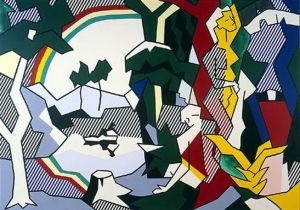 罗伊·利希滕斯坦的当代艺术作品《人物彩虹山水,1980》