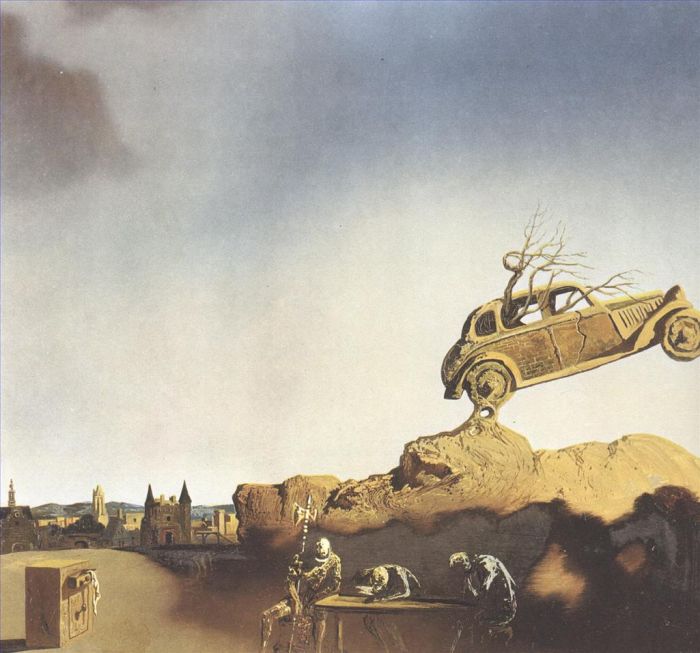 萨尔瓦多·达利 当代油画作品 -  《代尔夫特小镇的幻影》