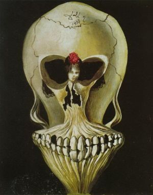萨尔瓦多·达利的当代艺术作品《死亡之头中的芭蕾舞女演员》