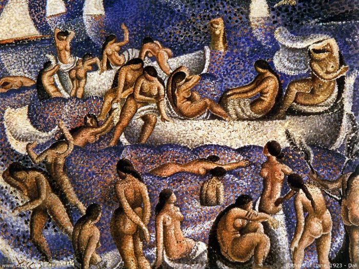 萨尔瓦多·达利 当代油画作品 -  《莱恩沐浴者》