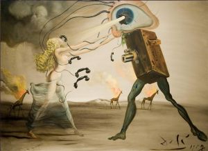 萨尔瓦多·达利的当代艺术作品《燃烧的长颈鹿》