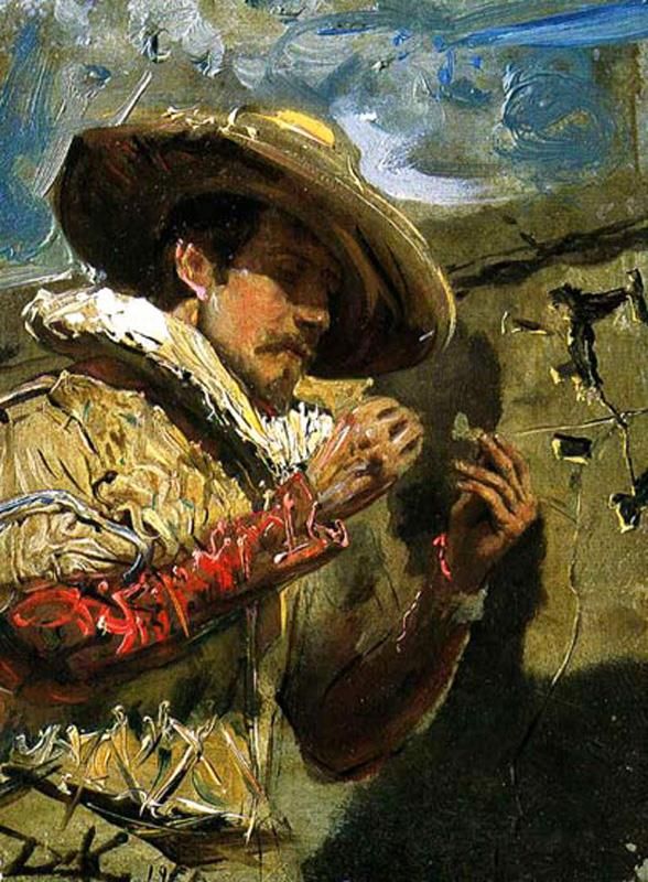 萨尔瓦多·达利 当代油画作品 -  《《钉蝴蝶》中的角色伪装》
