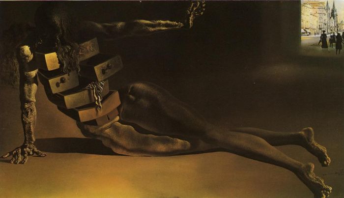 萨尔瓦多·达利 当代油画作品 -  《抽屉之城2》
