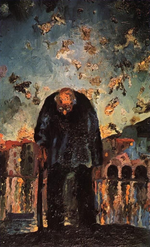 萨尔瓦多·达利 当代油画作品 -  《黄昏老人》