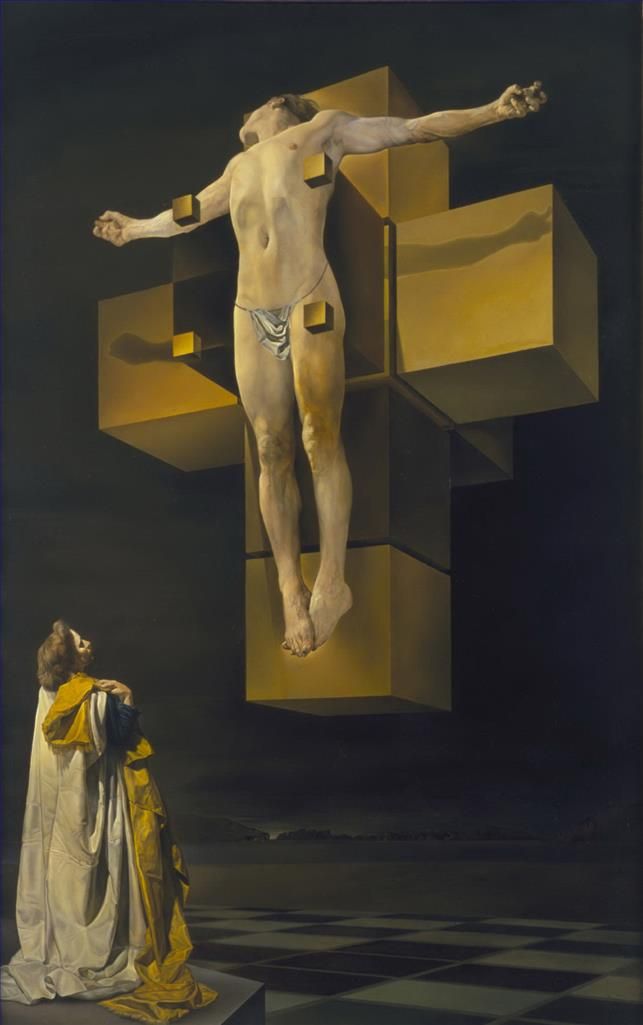 萨尔瓦多·达利 当代油画作品 -  《受难超立方体》