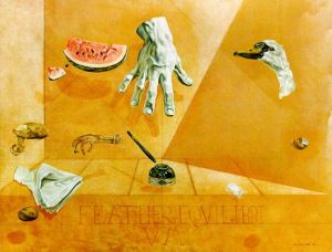 萨尔瓦多·达利的当代艺术作品《羽毛平衡,天鹅羽毛的原子间平衡》