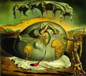 萨尔瓦多·达利的当代艺术作品《地缘政治儿童见证新人类的诞生》