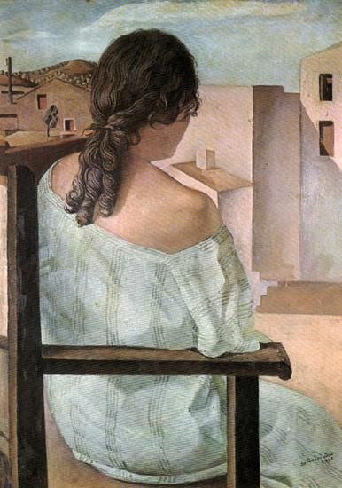萨尔瓦多·达利 当代油画作品 -  《后面的女孩》