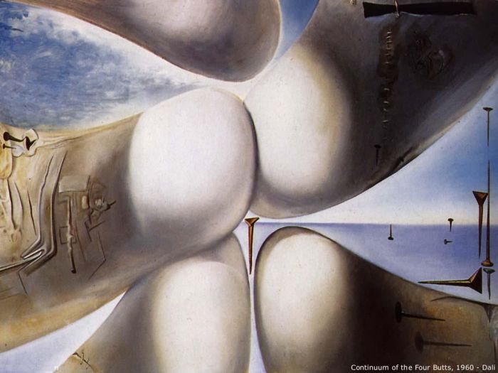 萨尔瓦多·达利 当代油画作品 -  《女神倚肘连四臀或五犀角，圣母或神诞生》