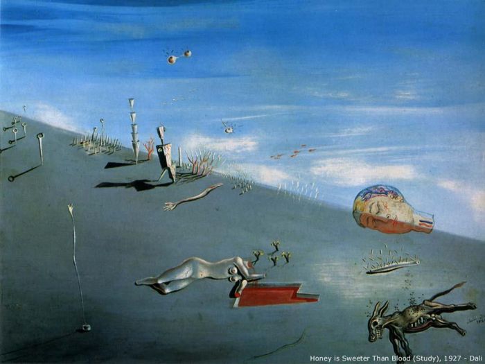 萨尔瓦多·达利 当代油画作品 -  《蜜比血还甜》