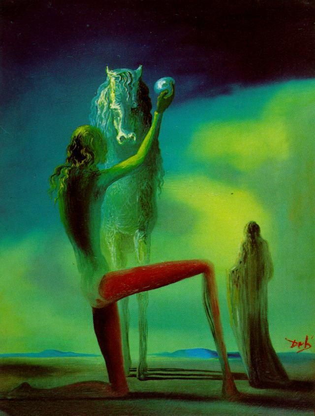 萨尔瓦多·达利 当代油画作品 -  《死亡骑士》