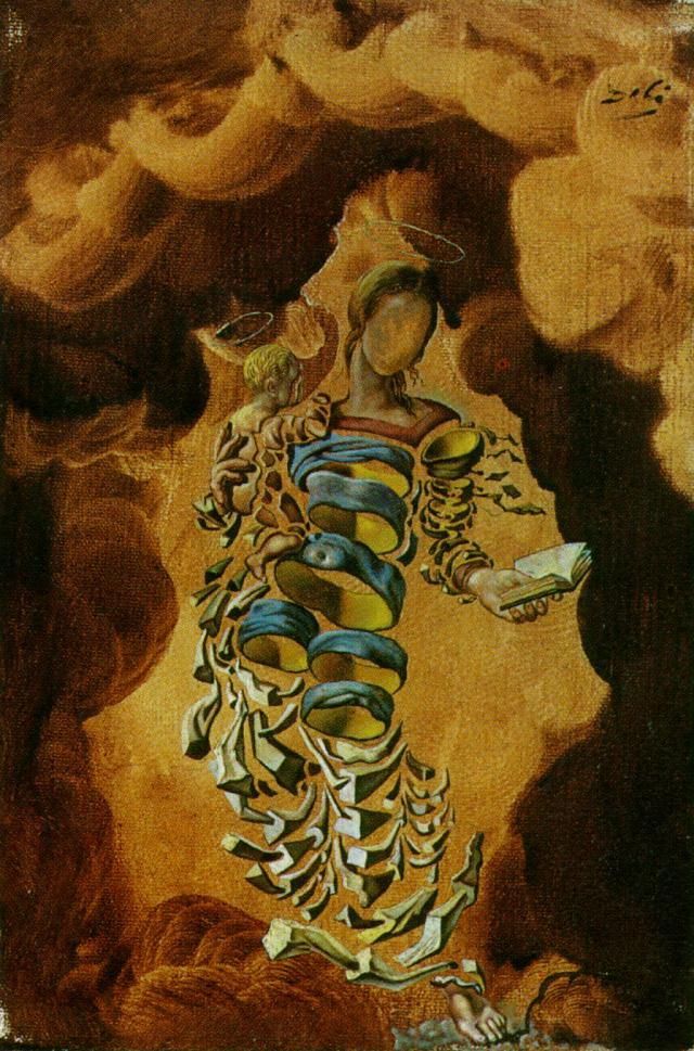 萨尔瓦多·达利 当代油画作品 -  《粒子中的麦当娜》