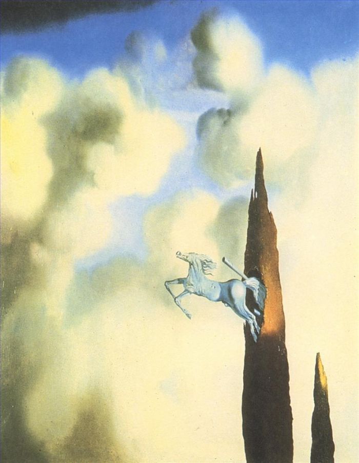 萨尔瓦多·达利 当代油画作品 -  《柏树的早晨僵化》
