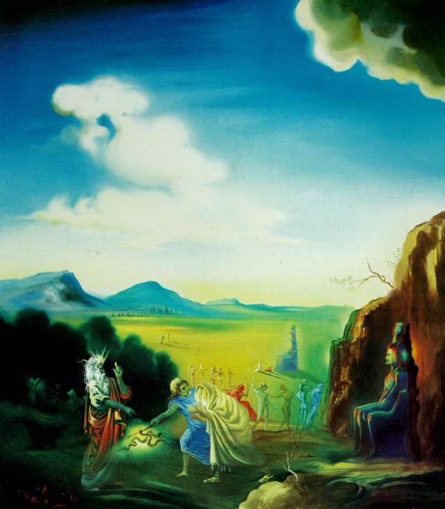 萨尔瓦多·达利 当代油画作品 -  《摩西和法老》