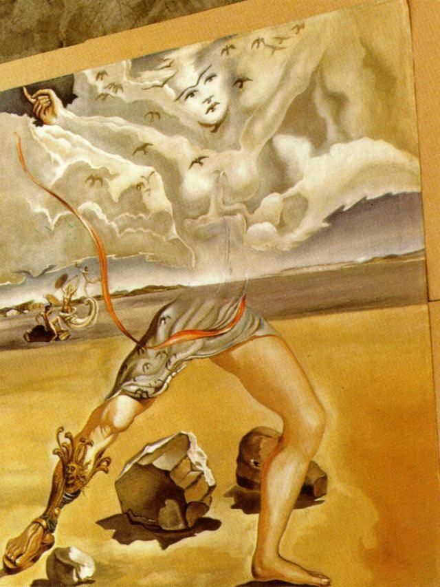 萨尔瓦多·达利 当代油画作品 -  《海伦娜·鲁宾斯坦的壁画》