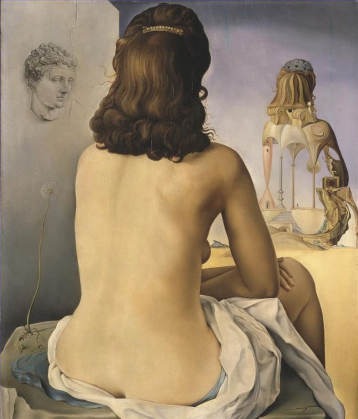 萨尔瓦多·达利 当代油画作品 -  《我的妻子裸体思考她自己的肉体变成楼梯》