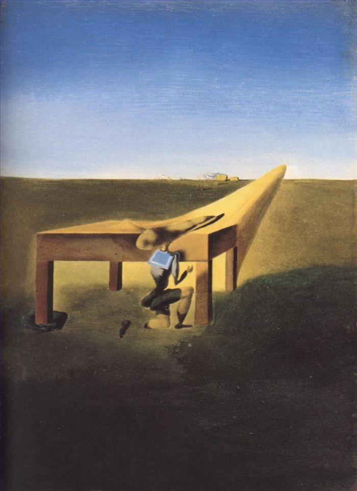 萨尔瓦多·达利 当代油画作品 -  《十岁的我，当我还是蚱蜢的孩子时》