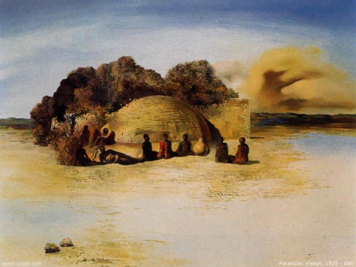 萨尔瓦多·达利 当代油画作品 -  《偏执狂的面容》