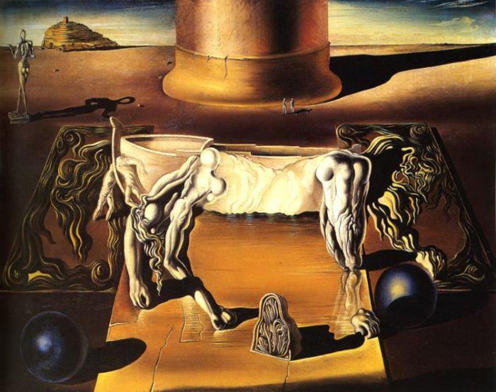 萨尔瓦多·达利 当代油画作品 -  《偏执狂的女人马》