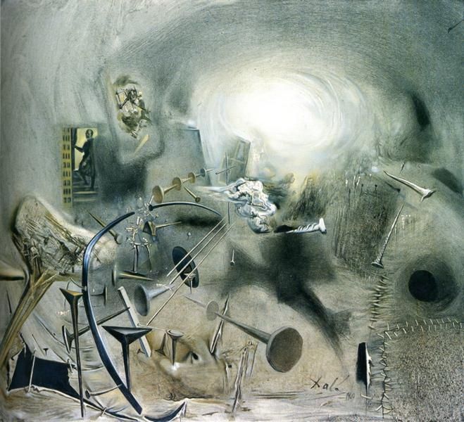 萨尔瓦多·达利 当代油画作品 -  《胡安·德·帕雷哈,(Juan,de,Pareja),调整曼陀林琴弦的肖像》