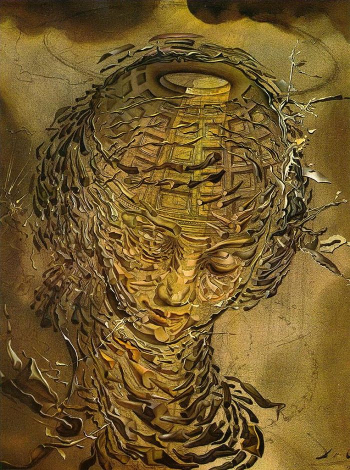 萨尔瓦多·达利 当代油画作品 -  《拉斐尔式头部爆炸》