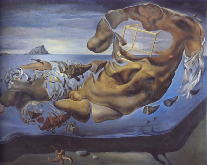 萨尔瓦多·达利 当代油画作品 -  《菲迪亚斯·伊利索斯犀牛雕像》