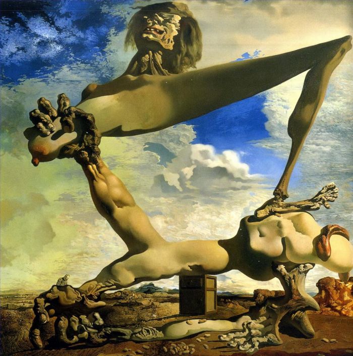 萨尔瓦多·达利 当代油画作品 -  《软结构与煮豆预感内战》