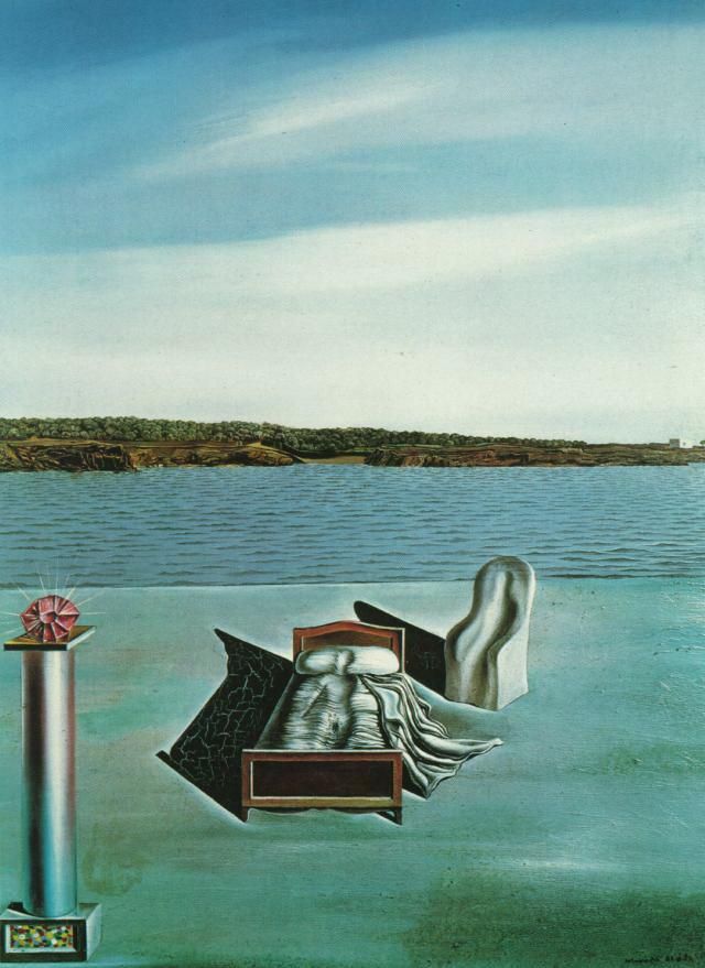 萨尔瓦多·达利 当代油画作品 -  《隐形人物的超现实主义构图》
