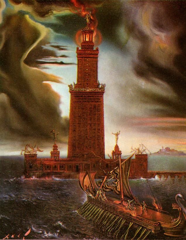 萨尔瓦多·达利 当代油画作品 -  《亚历山大灯塔,2》