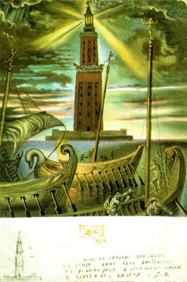 萨尔瓦多·达利 当代油画作品 -  《亚历山大灯塔》