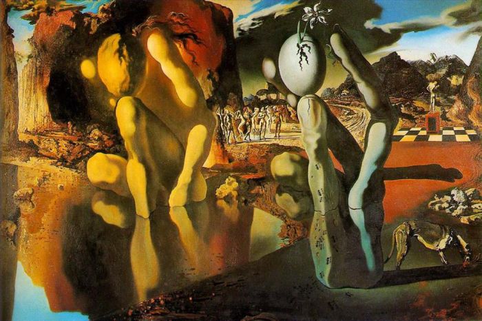 萨尔瓦多·达利 当代油画作品 -  《水仙的变形记》