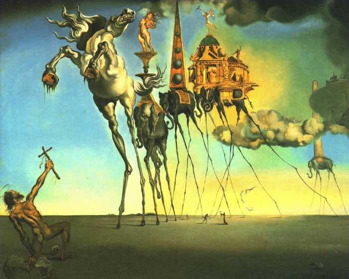 萨尔瓦多·达利 当代油画作品 -  《圣安东尼的诱惑》