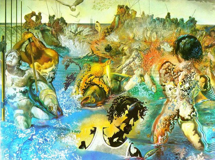 萨尔瓦多·达利 当代油画作品 -  《金枪鱼钓鱼》