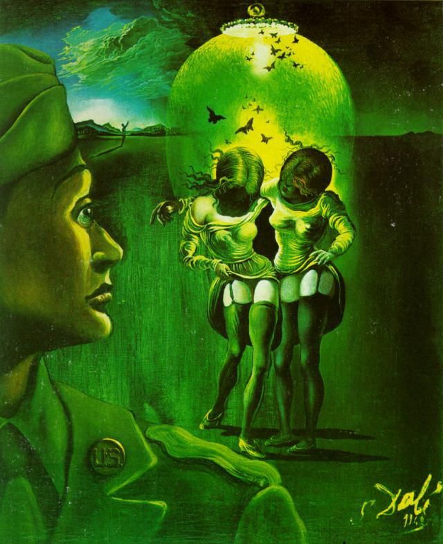 萨尔瓦多·达利 当代油画作品 -  《无题抗击性病运动》