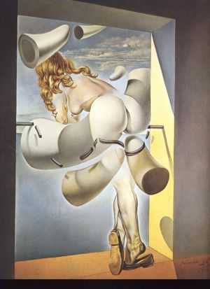 萨尔瓦多·达利的当代艺术作品《年轻的维珍汽车被她自己的贞操所鸡奸》
