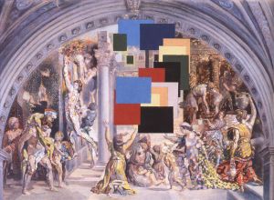 萨尔瓦多·达利的当代艺术作品《雅典在燃烧！雅典学院和博尔戈大火》