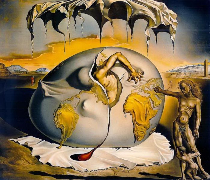 萨尔瓦多·达利 当代各类绘画作品 -  《地缘政治儿童见证新人类的诞生2》