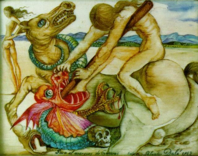 萨尔瓦多·达利 当代各类绘画作品 -  《圣乔治与龙》