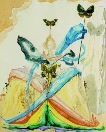 萨尔瓦多·达利 当代各类绘画作品 -  《蝴蝶女王》