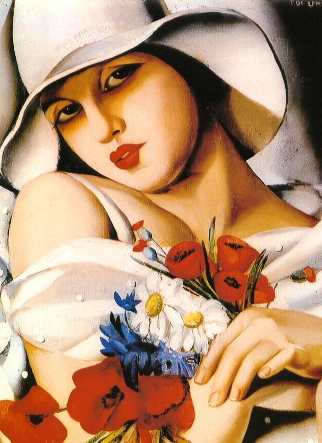 塔玛拉·德·兰陂卡 当代油画作品 -  《1928年仲夏》