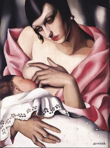 塔玛拉·德·兰陂卡 当代油画作品 -  《孕妇,1928》
