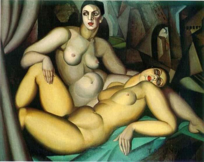塔玛拉·德·兰陂卡 当代油画作品 -  《透视,1923》
