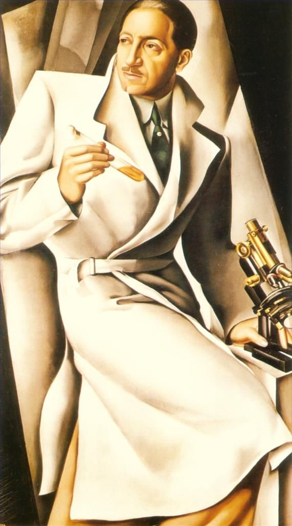 塔玛拉·德·兰陂卡 当代油画作品 -  《布卡德博士的肖像,1929》