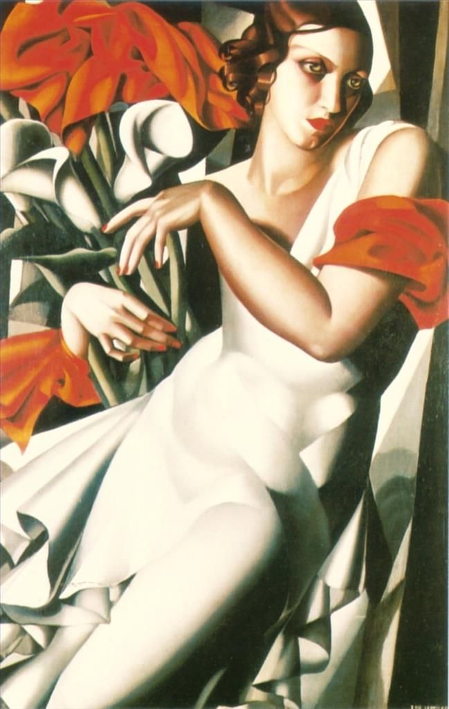 塔玛拉·德·兰陂卡 当代油画作品 -  《爱尔兰共和军肖像,p,1930》